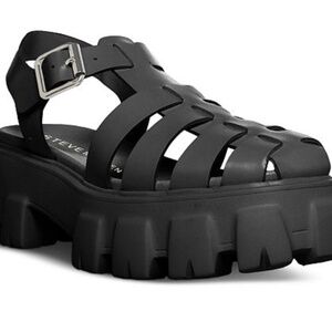 Steve Madden BLK Echo Platform Fisherman Sandals, 9 Summer Sale